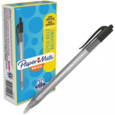 Paper Mate InkJoy 100 RT Pens - Medium Pen Point - 1 mm Pen Point Size - Black - Translucent Barrel - 12 / Dozen