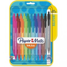 Paper Mate InkJoy 100 RT Pens - Medium Pen Point - 1 mm Pen Point Size - Assorted - Translucent Barrel - 20 / Pack