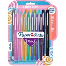Paper Mate Flair Candy Pop Pack Felt Tip Pens - Medium Pen Point - 0.7 mm Pen Point SizeWater Based Ink - Felt Tip - 16 / Pack