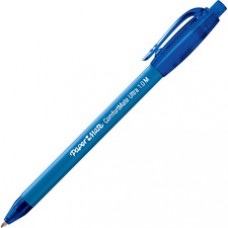 Paper Mate Comfort Mate Retractable Pens - Medium Pen Point - Blue - Rubber Barrel - 12 / Dozen