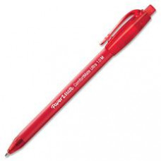 Paper Mate Comfort Mate Retractable Pens - Medium Pen Point - Red - Rubber Barrel - 12 / Dozen