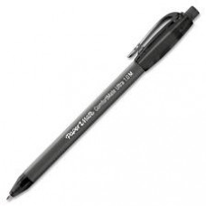 Paper Mate Comfort Mate Retractable Pens - Medium Pen Point - Black - Rubber Barrel - 12 / Dozen