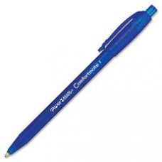 Paper Mate Comfort Mate Retractable Pens - Fine Pen Point - Blue - Rubber Barrel - 12 / Dozen