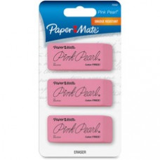 Paper Mate Pink Pearl Eraser - Lead Pencil Eraser - Self-cleaning, Tear Resistant, Smudge-free, Pliable - Rubber - 3/Pack - Pink