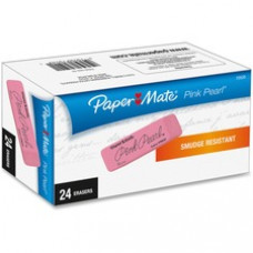 Paper Mate Pink Pearl Eraser - Lead Pencil Eraser - Self-cleaning, Tear Resistant, Smudge-free - Rubber - 24/Box - Pink