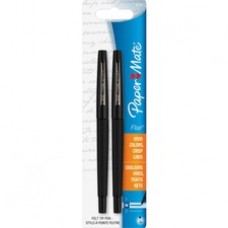Paper Mate Flair Point Guard Felt Tip Marker Pens - Medium Pen Point - Black Water Based Ink - Black Barrel - 2 / Pack