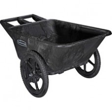 Rubbermaid Commercial Big Wheel Cart - 300 lb Capacity - 2 Casters - Plastic, Foam - Black - 1 / Carton