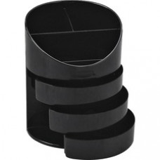 Rubbermaid Jumbo Storage Pencil Cup with Drawer - 5.5" x 4.5" x 4.5" - 1 Each - Black