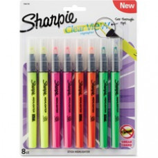 Sharpie Clear View Highlighter - Fine Marker Point - Chisel Marker Point Style - Assorted - 8 / Pack