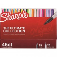 Sharpie Ultimate Collection Permanent Markers - Ultra Fine, Fine Marker Point - 44 / Box