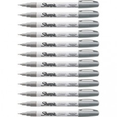 Sharpie Extra Fine Oil-Based Paint Markers - Extra Fine Marker Point - Metallic Silver Oil Based Ink - 12 / Box