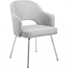 Boss Granite Linen Guest Chair - Granite Linen Seat - Granite Linen Back - Chrome Frame - Four-legged Base - 1 Each