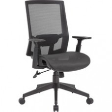 Boss Mesh Task Chair - Black Seat - Black Back - Black Frame - 5-star Base - Mesh - Armrest - 1 Each