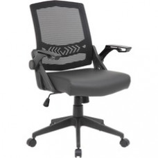 Boss Mesh Flip Arm Task Chair - Black Seat - Black Back - Black Frame - 5-star Base - 1 Each