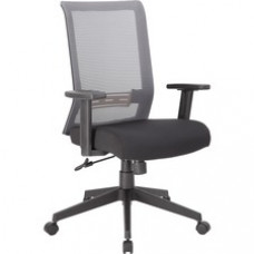 Boss Mesh Task Chair - 5-star Base - Gray, Black - Mesh - Armrest - 1 Each