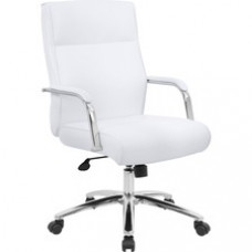 Boss Conf Chair, White - White - 1 Each