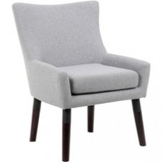 Boss Accent Chair, Granite - Granite Linen Seat - Granite Linen Back - Walnut Frame - Four-legged Base - 1 Each