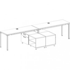 Boss 2 Desks Side by Side with 2 Cabinets - 60
