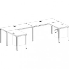 Boss 2 - L Shaped Desk Units, 2 Pedestals - 66