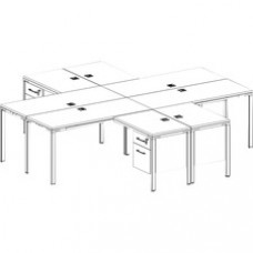 Boss 4 - L Shaped Desk Units, 4 Pedestals - 66