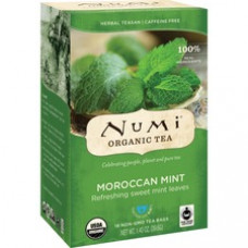 Numi Moroccan Mint Herbal Organic Tea - Herbal Tea - Morroccan Mint - 18 Teabag - 18 / Box