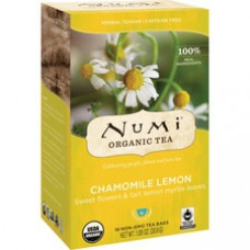 Numi Chamomile Lemon Organic Tea - Herbal Tea - Chamomile Lemon - 18 Teabag - 18 / Box