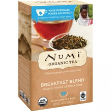 Numi Breakfast Blend Organic Black Tea - Black Tea - Breakfast Blend - 18 Teabag - 18 / Box