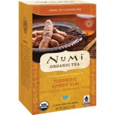 Numi Organic Turmeric Golden Tonic Amber Sun Herbal Tea Bag - 1.5 oz - 12 / Box