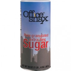 Office Snax Granulated Sugar Canister - Canister - 1.2 lb (20 oz) - Granulated Sugar - 1Each