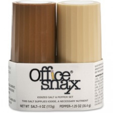 Office Snax Salt and Pepper Shaker Set - 4 oz Salt, 1.25 oz Pepper - 2/Set