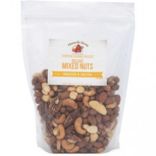 Office Snax Deluxe Mixed Nuts - Resealable Bag, Trans Fat Free - Roasted & Salted - 1.06 lb - 1 / Bag
