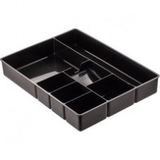 OIC 7-Compartment Deep Desk Drawer Tray - 7 Compartment(s) - 2.3" Height x 11.5" Width - Black - 1Each