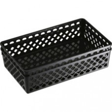 OIC Plastic Supply Basket - Black - Plastic