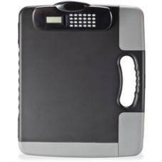OIC Calculator Storage Portable Clipboard - Low-profile - Heavy Duty - Plastic - Charcoal Black - 1 Each