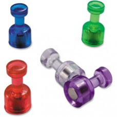 OIC Push Pin Magnets - Translucent - 10 / Pack - Assorted