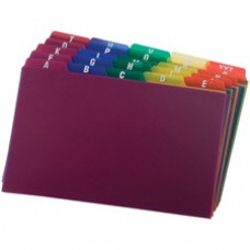 Oxford A-Z Poly Filing Index Cards - 26 Printed Tab(s) - Character - A-Z - 5 Tab(s)/Set - 8