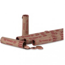 PAP-R Tubular Coin Wrap - 1¢ Denomination - Durable, Burst Resistant, Crimped, Pre-formed - 57 lb Paper Weight - Paper - Red
