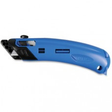 Safety First System Pacific EZ4 Self-retractable Guarded Safety Cutter - Plastic - Black, Blue
