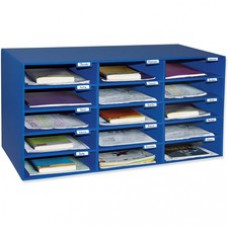 Classroom Keepers 15-Slot Mailbox - 15 Compartment(s) - Compartment Size 3" x 12.50" x 10" - 16.4" Height x 31.5" Width x 12.9" Depth - Recycled - Blue - Cardboard - 1Each