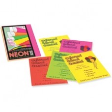 Pacon Bond Paper - Letter - 8.50x 11" - 24 lb Basis Weight - 100 Sheets/Pack - Bond Paper - 5 Assorted Neon Colors