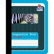 Pacon 1/2" Ruled Composition Book - 100 Sheets - 0.50" Ruled - 7 1/2" x 9 3/4" - Blue Cover - 1Each