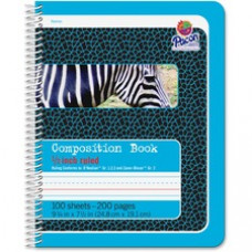 Pacon Composition Book - 100 Sheets - 200 Pages - Spiral Bound - Short Way Ruled - 0.50