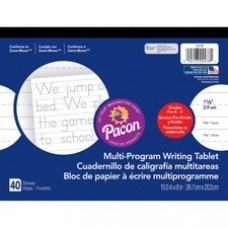 Pacon Multi-Program Handwriting Tablet - 40 Sheets - Both Side Ruling Surface - Ruled - 1.13