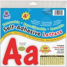 Pacon 154 Character Self-adhesive Letter Set - Uppercase Letters, Numbers, Punctuation Marks Shape - Self-adhesive, Removable, Repositionable, Reusable, Fade Resistant, Acid-free, Residue-free, Damage Resistant, Easy to Use - 4