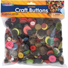 Pacon Craft Button Variety Pack - Craft, Classroom Activities, Collage, Decoration, Mask, Puppet, Toy - 1 / Pack - Assorted