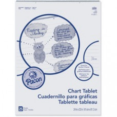 Pacon Ruled Chart Tablet - 25 Sheets - Spiral Bound - Ruled - 1