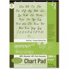 Ecology Recycled Chart Pad - 70 Sheets - Plain - Strip - Unruled - 24