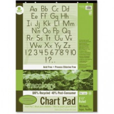 Ecology Recycled Chart Pad - 70 Sheets - Strip - Front Ruling Surface - Ruled - 1.50
