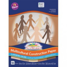 SunWorks Multicultural Construction Paper - Art, Craft - 12