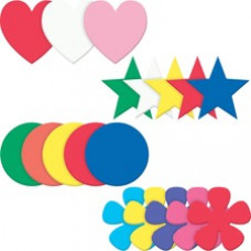 Pacon Wonderfoam Shapes Assortment Set - Heart, Star, Circle, Flower Shape - Durable, Strong, Sturdy - Assorted - 1 / Set